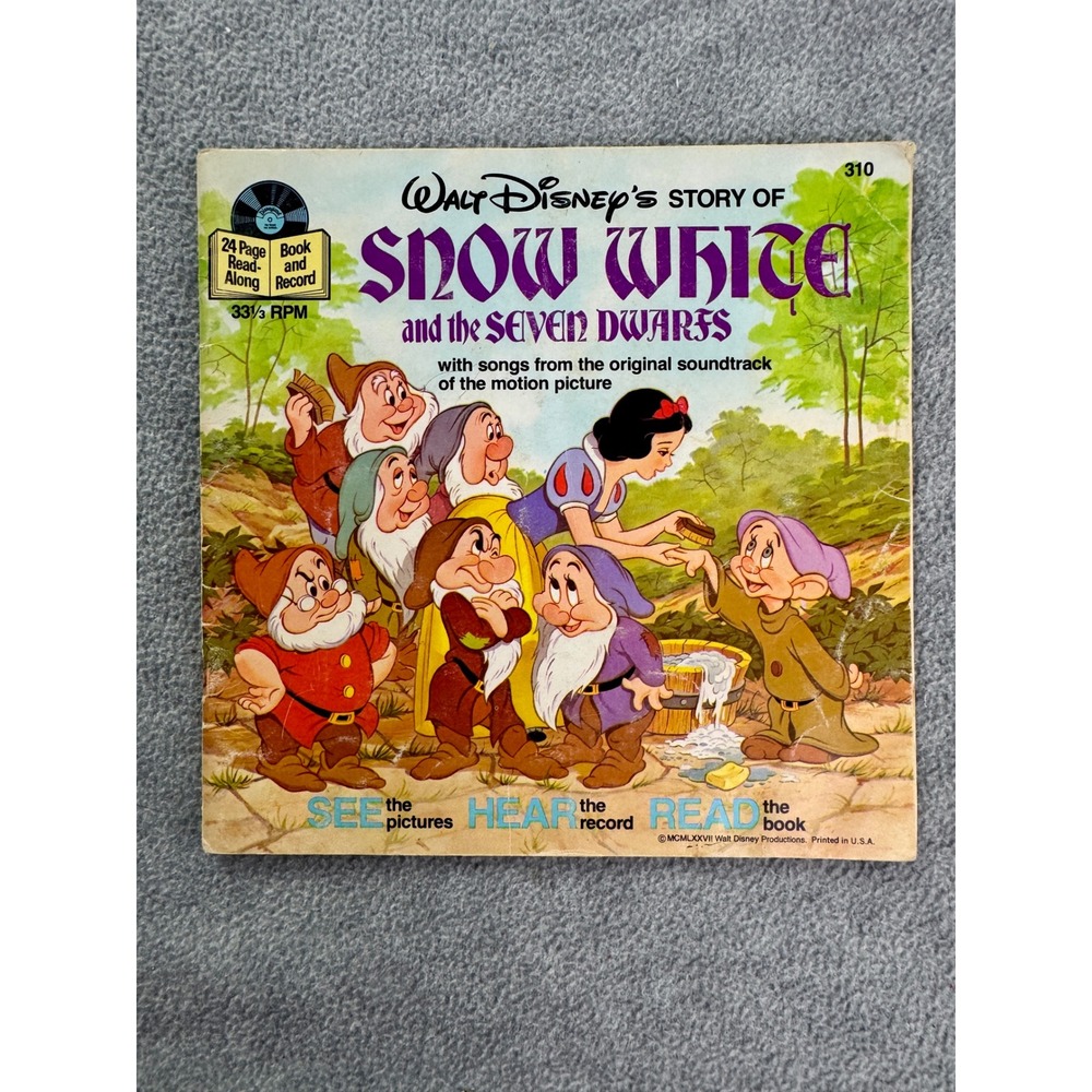 Vintage Disney Snow White and the Seven Dwarfs‎ Read-Along Book 1977 No Record